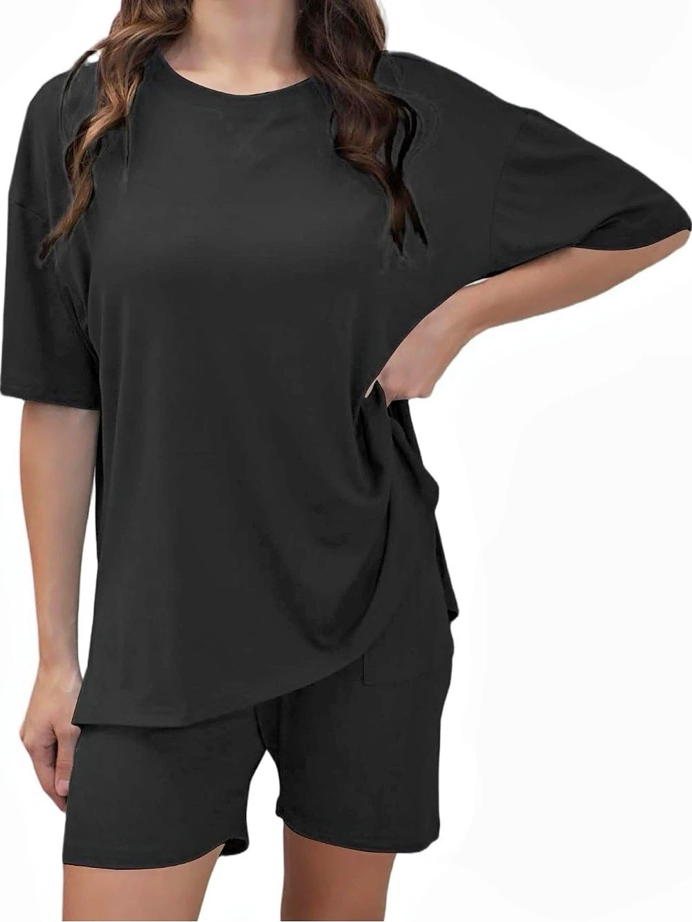 Black Short Sleeve Lounge Set Like New